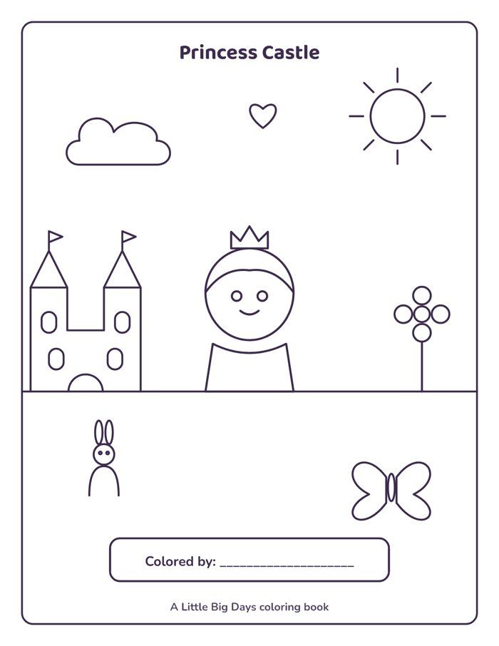 Princess Castle Coloring Book (14 Pages)