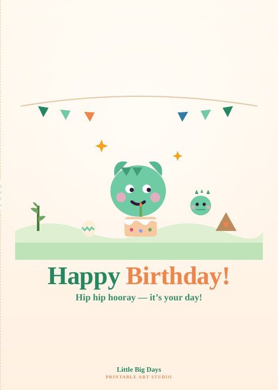 Dino Pals Happy Birthday Card