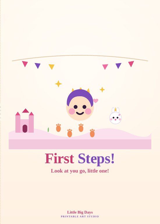 Princess Castle First Steps Card