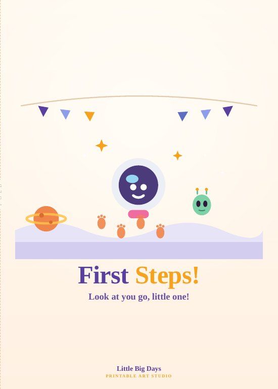 Space Explorers First Steps Card