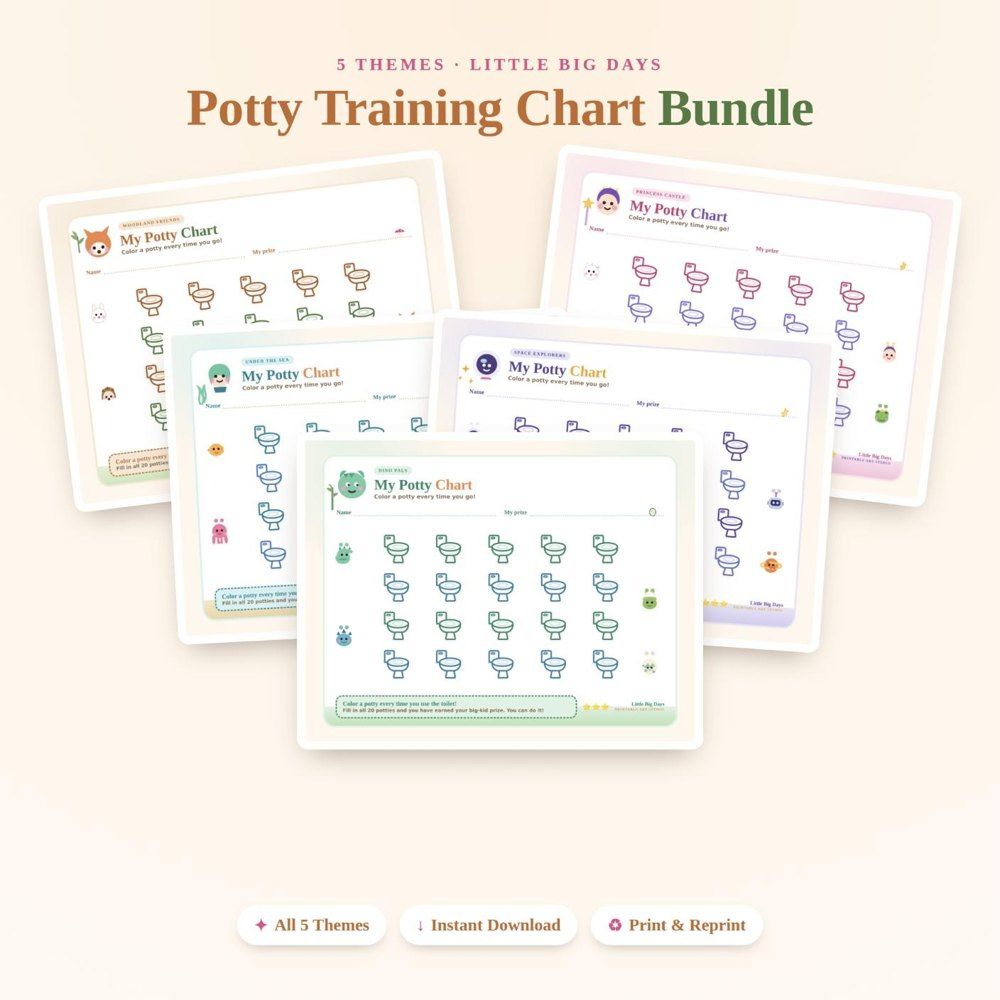 Potty Training Chart Bundle (5 Themes)