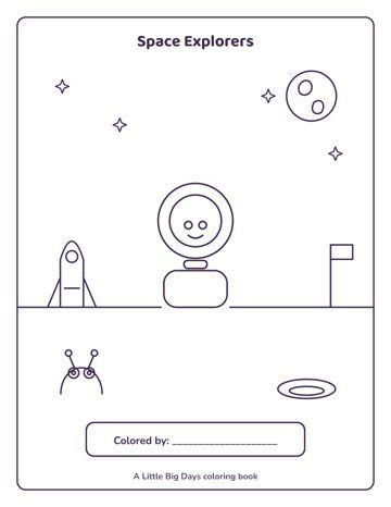 Space Explorers coloring book