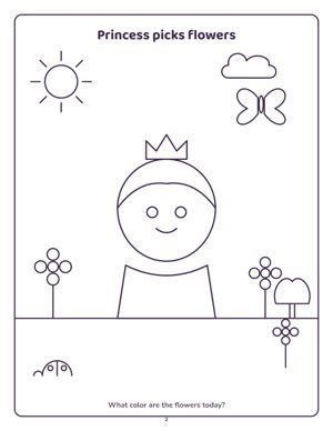 Princess picks flowers