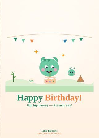 Dino Pals Happy Birthday Card