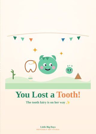 Dino Pals You Lost a Tooth! Card