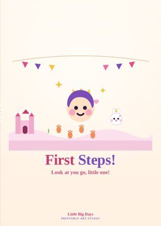 Princess Castle First Steps Card