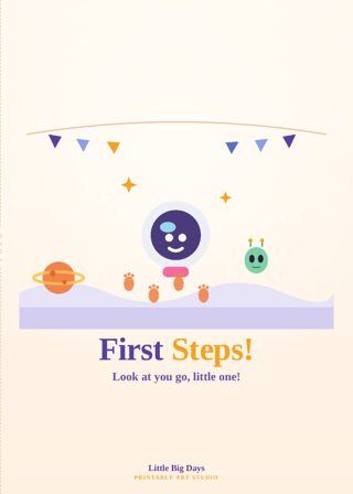 Space Explorers First Steps Card