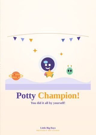 Space Explorers Potty Champion Card