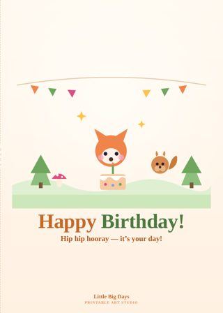 Woodland Friends Happy Birthday Card