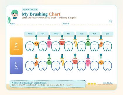 Under the Sea brushing chart