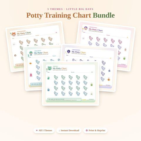 Potty Training Chart Bundle (5 Themes)