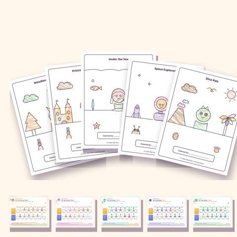 Rainy Day Kit (5 Coloring Books + 5 Brushing Charts)